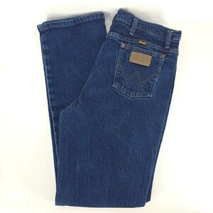 Vintage Wrangler Straight Leg Jeans Men's 35x33 (38x34) Dark Wash Cowboy 937STR